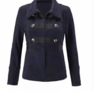 Cabi Blue Military Button Jacket (Medium)